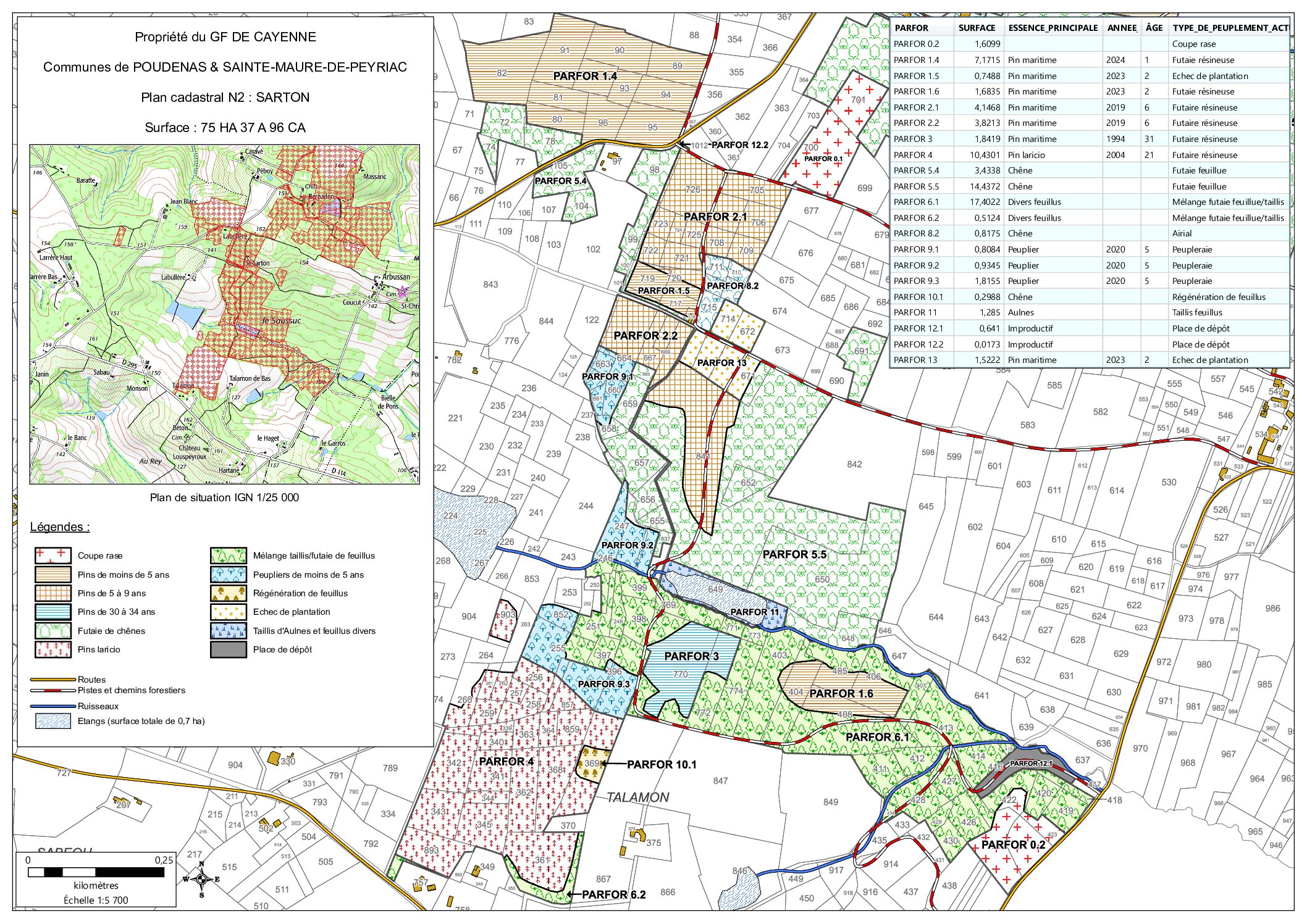 Propriété Forestière en Nature de divers Résineux de 2 à 25 ans et Feuillus Propriété Forestière en Nature de divers Résineux de 2 à 25 ans et Feuillus